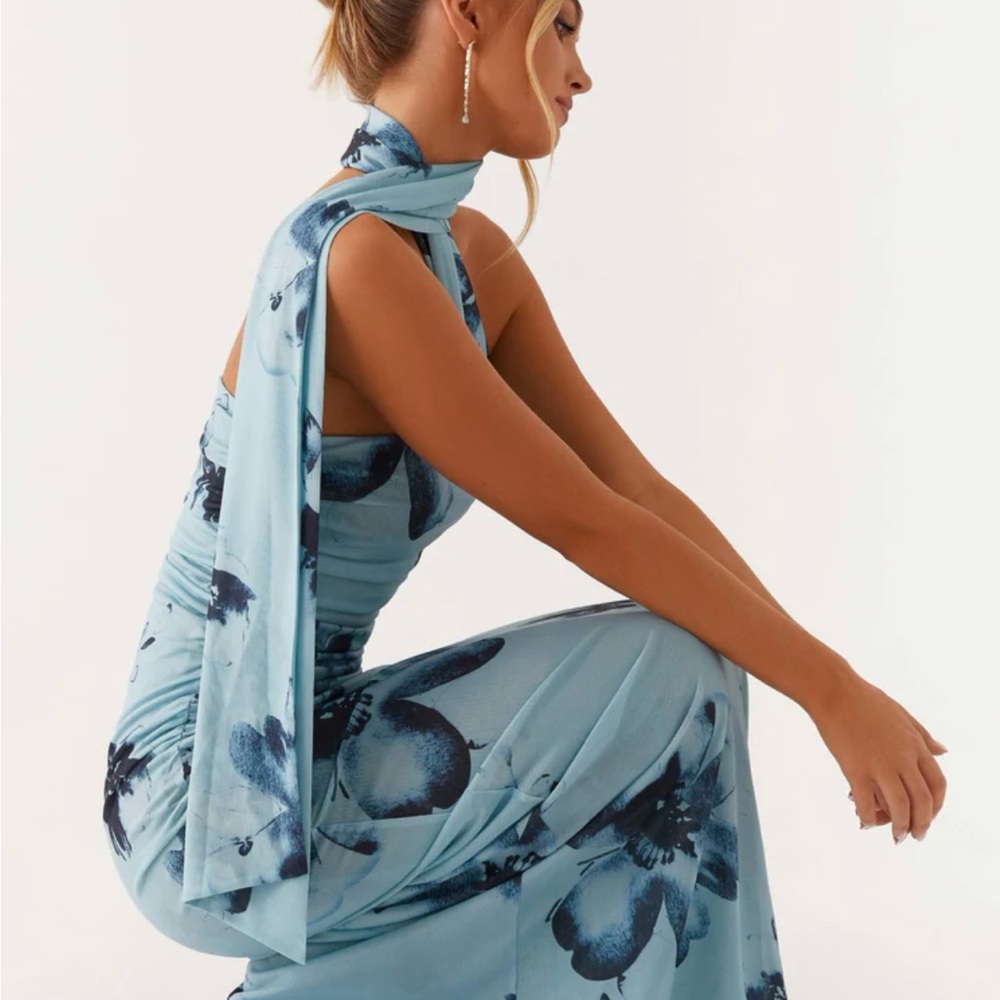 Peppermayo Songbird Maxi Floral Dress Blue Floral Size 6